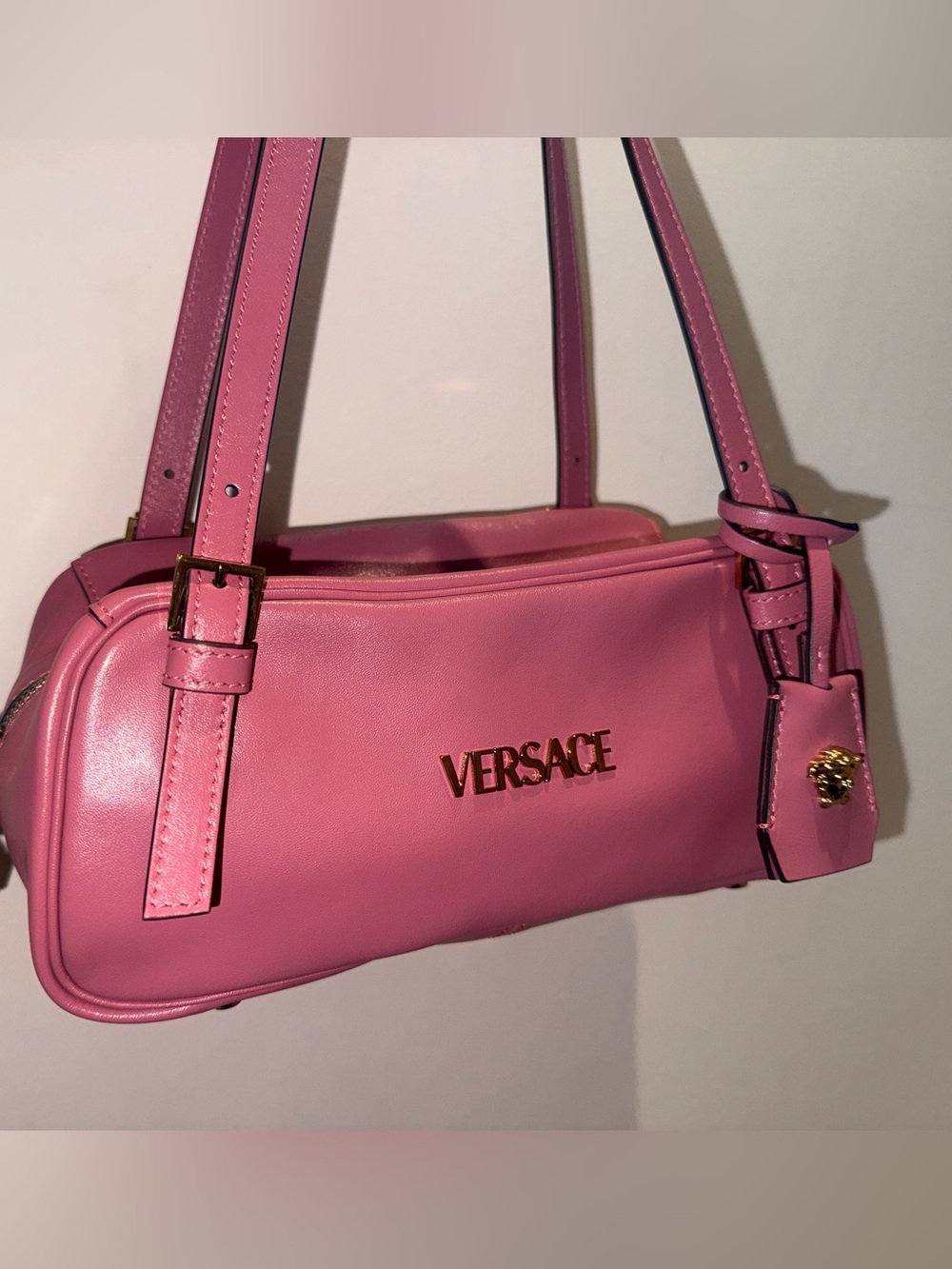 Versace Bowling Shoulder Tag Bag - Dragonfruit - Picture 8 of 9